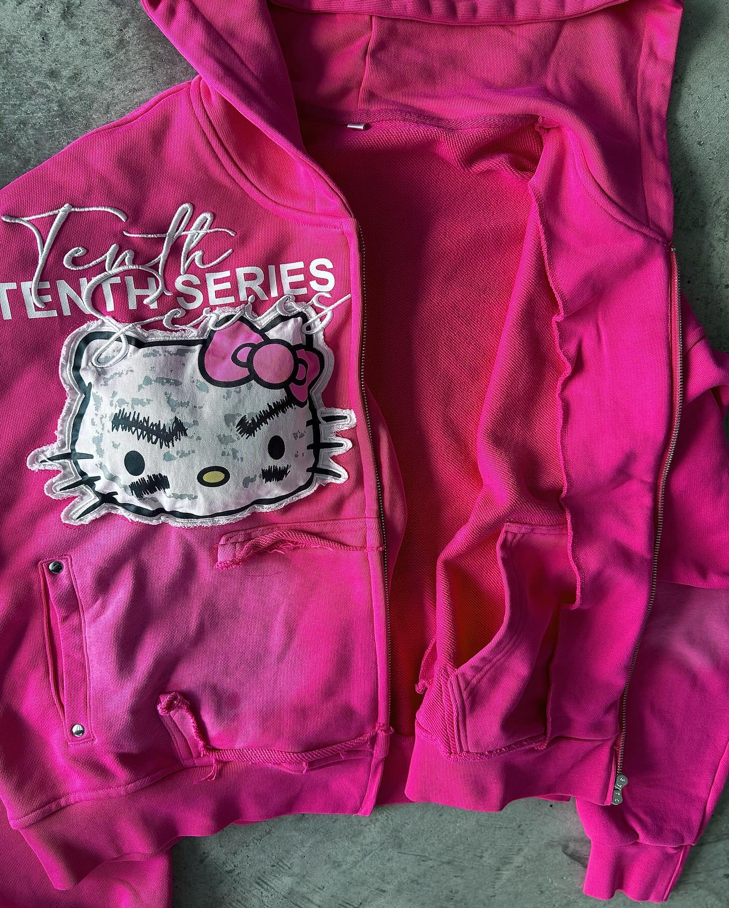 PINK PUNK KITTY HOODIE